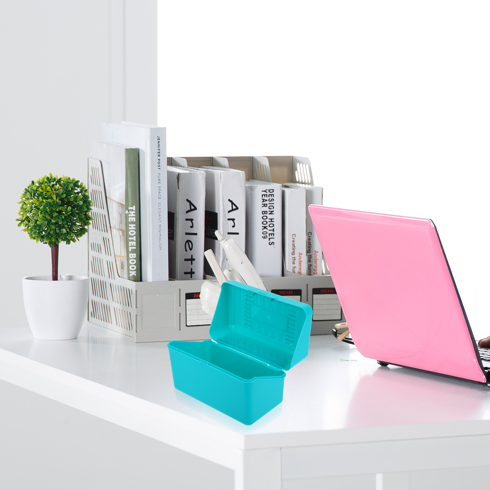 Index Card Holder - 4 Pezzi Scatola Porta Schede Rigide