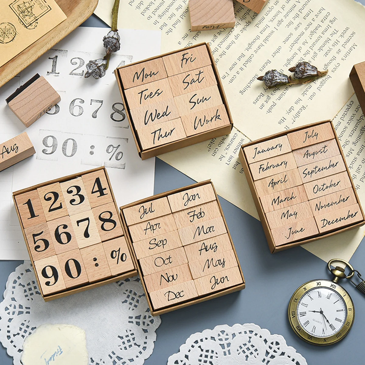Rubber Date Stamp - Timbro in Legno e Gomma con