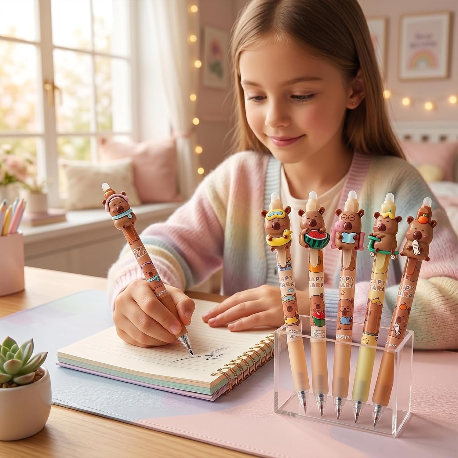 Correction Pen Fine - Penne Cancellabili a Forma di Capibara,